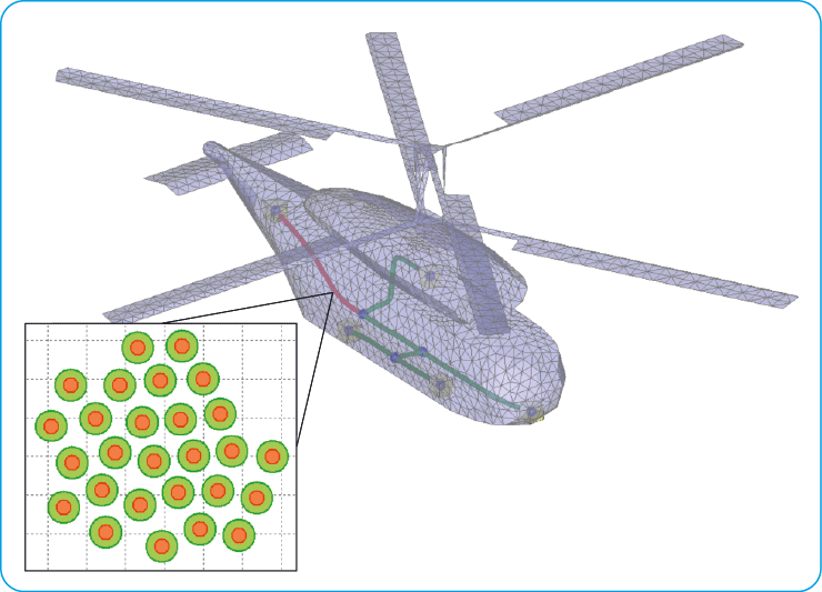 Helicopter with 30 Cables